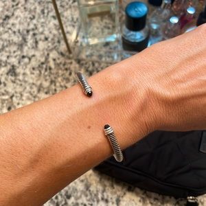 David Yurman Classic Cable bracelet with Black Onyx and diamonds